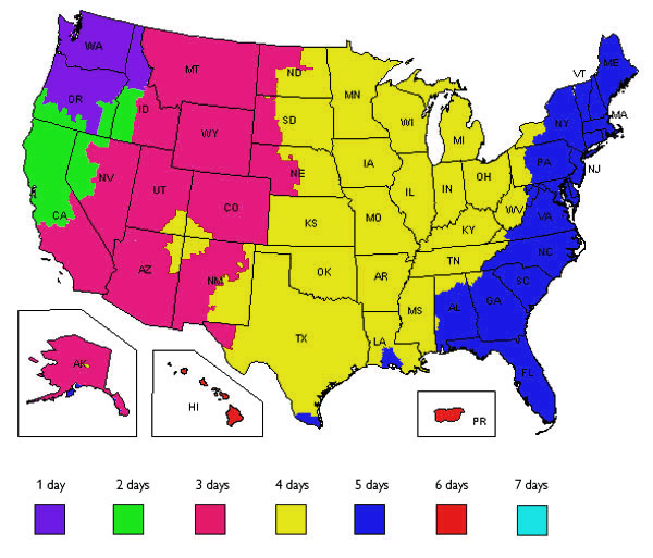 Fed Ex Zone Map