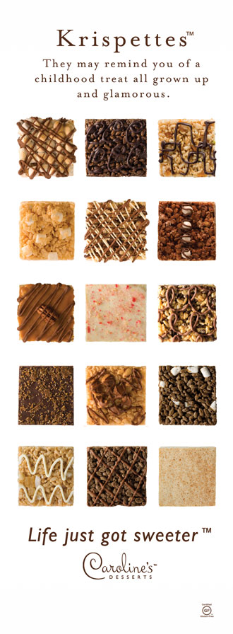 Krispettes may remind you of a childhood treat all grown up and glamorous. Certified Gluten Free. All Natural and Organic. Over twenty flavors to choose from.